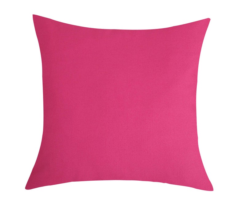 TangDepot Handmade Decorative Solid 100% Cotton Canvas Throw Pillow Covers /Pillow Shams, (16" x16" , Hot Pink, 1 Count (Pack of 1)) - Image 1
